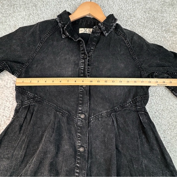 NWT Free People We The Free Hannah Denim Mini Dress Black Oversize Size XS - Picture 16 of 16